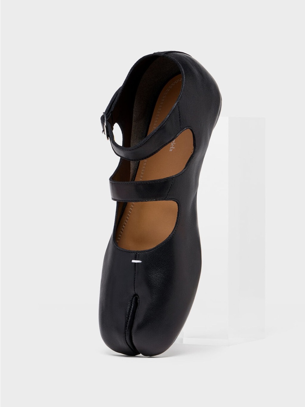 Maison Martin Margiela Black Tabi Mary Jane Flat with Double Straps